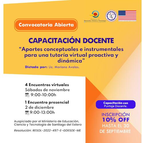 CURSO DE CAPACITACIÓN DOCENTE- AUSPICIADO POR MINISTERIO DE EDUCACIÓN DE SGO. DEL ESTERO