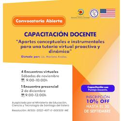 CURSO DE CAPACITACIÓN DOCENTE- AUSPICIADO POR MINISTERIO DE EDUCACIÓN DE SGO. DEL ESTERO